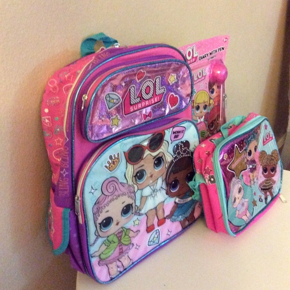 3 PIECE - LOL SURPRISE SCHOOL BACKPACK LUNCH BOX - Picture 5 of 7